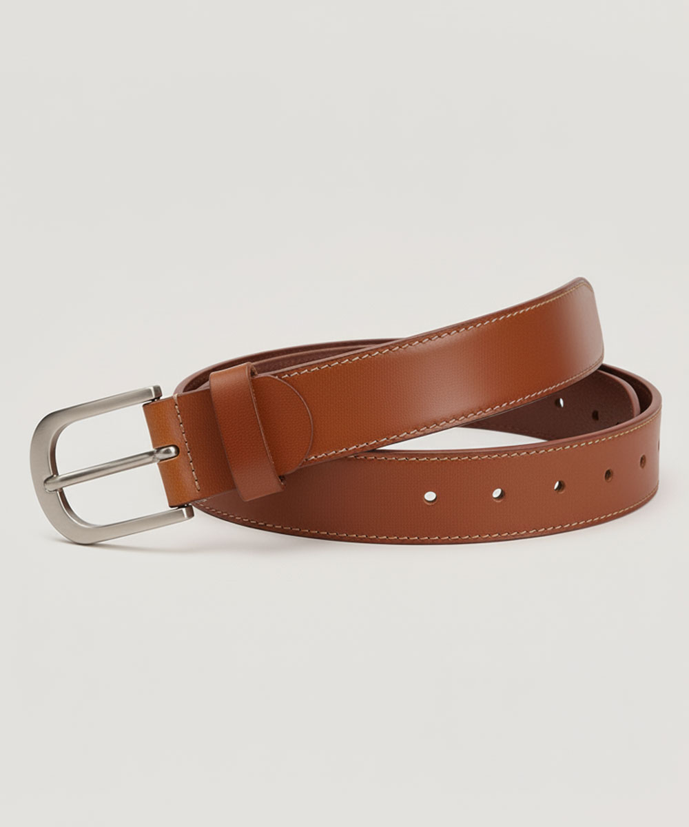 Stylish Brown Leather Belt