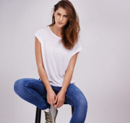 model-wearing-white-t-shirt White T-Shirt